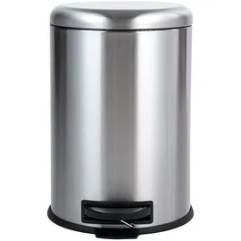 Amazon Basics Rund Tret-Mülleimer 20 l Silberfarben