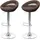 Mendler 2er-Set Barhocker HWC-G26, Tresenhocker Barstuhl Drehhocker, In-/Outdoor Poly-Rattan chrom