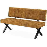 B&D home Dubi Möbel Sitzbank Gelb, Metall, Textil, 160x88x59