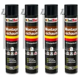 None Montagekleber Montageschaum 4 Dose 750 ml Bauschaum Abdichtung, Innen & außen, PCV-Profile Holz und Holzwerkstoffe Ziegelsteine Beton Gipsund Metall