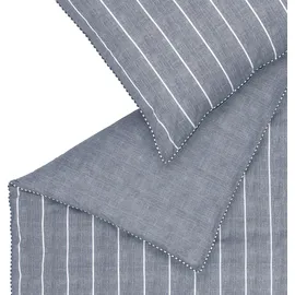 Esprit Bettwäsche "Harp Stripe in Gr. 135x200, 155x220 oder 200x200 cm", grau (grau, dunkelgrau, anthrazit), B/L: 140cm x 200cm, 1 Stk., 1 Stk., Renforcé, B/L: 70cm x 90cm, 2 Stk.