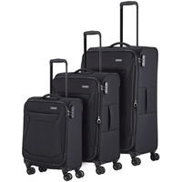 4-Rad Koffer Set Weichschale, Größen L/M/S, Serie CHIOS Trolley Set in zeitloser Optik, Handgepäck erfüllt IATA Bordgepäck Maß
