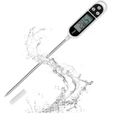 DEWIN Fleischthermometer zum Grillen, Digital Bratenthermometer mit LCD Anzeige, Sonde Wasser Thermometer für Braten, Kochen, BBQ, Backen, Baby-Ernährung