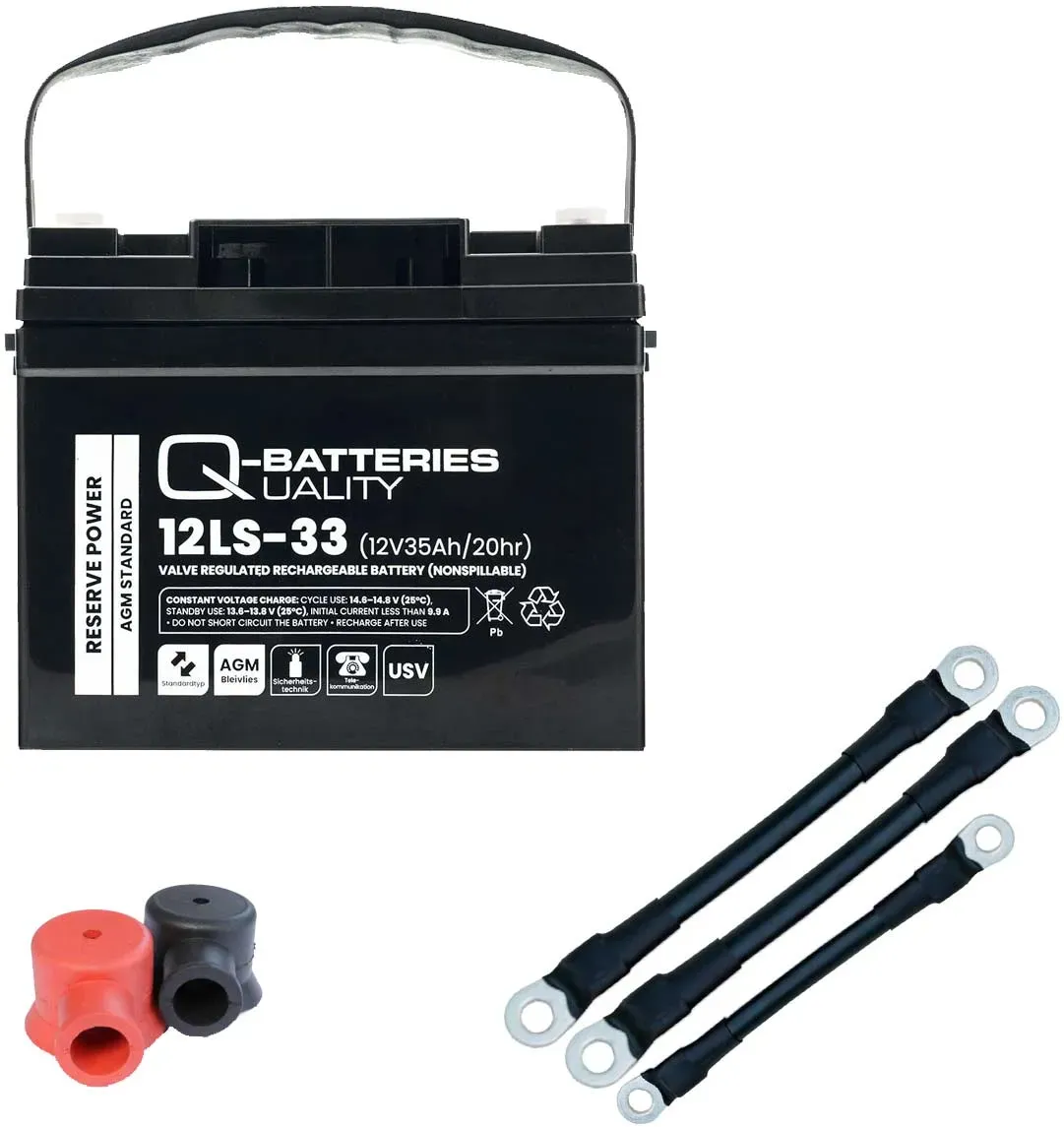 Q-Batteries 216V-Anlage 18 x 12LS-33 für Sicherheitsbeleuchtung Inkl. Zubehör un...