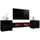 komodee Merano Lowboard 230 cm Schwarz Glas/Spanplatte