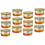 GOURMET Gold Casserole Nassfutter mit Rind Huhn in Soße für adulte Katzen 12x85g