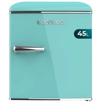 Cecotec Mini Retro Kühlschrank Bolero CoolMarket TT Origin 45 Grün. Mini Kühlschrank mit 45L Kapazität, Icebox, LED-Innenbeleuchtung, verchromter Griff, Retro-Stil, einfach zu platzieren