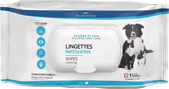 FRANCODEX Reinigungstücher für Augen, Ohren und Pfoten 100 Stück