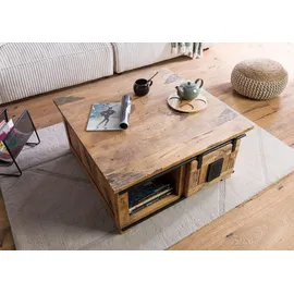 MASSIVMOEBEL24.DE RAILWAY Beige Mangoholz 90 x 45 x 90 cm