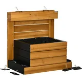 Outsunny Hochbeet mit 4 Pflanzkästen 79,5 x 49,5 x 80 cm Braun
