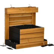 Outsunny Hochbeet mit 4 Pflanzkästen 79,5 x 49,5 x 80 cm Braun