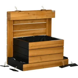 Outsunny Hochbeet mit 4 Pflanzkästen 79,5 x 49,5 x 80 cm Braun