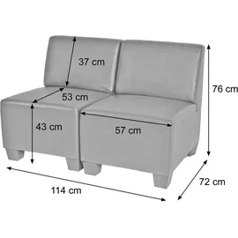 MCW Couch Kunstleder 2-Sitzer Rot