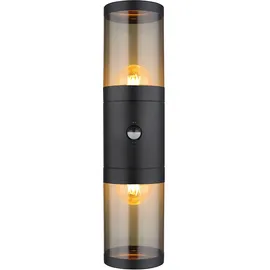 GLOBO Lighting|Außenleuchte Edelstahl schwarz matt, 2x E27 - Silber