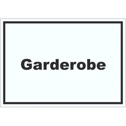 Garderobe Aufkleber mit Text Kleidung aufbewahren waagerecht A5 (148x210mm)