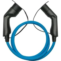 Kabelmeister E-Auto-Ladekabel Mode 3, Typ 2 Stecker an Buchse, 3-phasig, 32 A, 22 kW, blau 7,5m