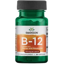 Swanson Vitamin B12 500 mcg, 30 Kapseln