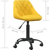 vidaXL Bürostuhl Senfgelb Samt Gelb