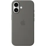 Apple Silikon Case mit MagSafe für iPhone 16 Steingrau