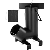 Uimoso Raketenofen BBQ Holzofen aus Karbonstahl für Camping und Outdoor-Grillen