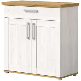 inn.furn Mirano 95 x 92 x 0,95 cm weiß Lärche Eiche / matt