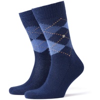 Burlington Herren Socken PRESTON - Rautenmuster, soft, Clip, One Size, 40-46 dunkelblau