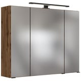 Lomadox Badmöbel Spiegelschrank in Wotaneiche Nb. 80cm LED Badspiegel Badezimmer-Spiegel