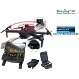 Simulus Faltbare GPS-Drohne, 4K-Cam, 360°-Abstandssensor, Brushless-Motor, App