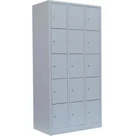 Classix Schließfachschrank lichtgrau X-520530, 15 Schließfächer 87,0 x 50,0 x 180,0 cm
