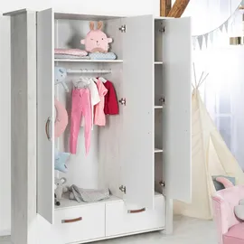 roba Kinderkleiderschrank Mila 136 x 189,5 x 52,5 cm Spanplatte grau/weiß