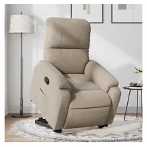 vidaXL Relaxsessel mit Aufstehhilfe Taupe Mikrofasergewebe
