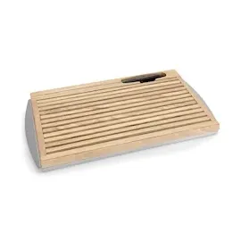Was Germany - Brotschneidebrett mit Edelstahlkrümelschale, 48 x 25,5 x 3,5 cm, Holz