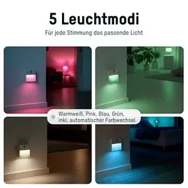 Ansmann Sensor-Nachtlicht NL5R wiederaufladbar 1600-0481 Nachtlicht mit Bewegungsmelder Rund LED Warmweiß Weiß
