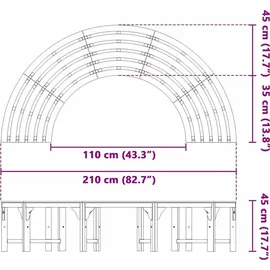 vidaXL Baumbank 160 x 80 x 45 cm Braun