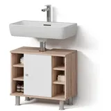livinity Waschbeckenunterschrank Fucino 60 x 54 cm Braun