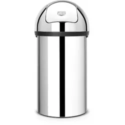 Brabantia Abfallbehälter Push Bin, 60 Liter, Idealer Abfalleimer für große Mengen Abfall, Farbe: Brilliant Steel