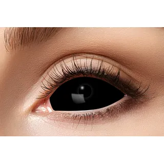 Zoelibat farbige Kontaktlinsen schwarz ohne Stärke, Black Eye, 1 Paar Linsen für 6 Monate, weiche Monatslinsen für Halloween, Karneval und Fasching