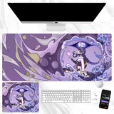 ZhongLi/HuTao/Venti/Kamizato Ayaka Anime-Mauspad, XXL und klein, Gaming-Mauspad, großes Mauspad, rutschfeste Gummiunterseite für Desktop- und Laptop-Computer (Typ 1, 400 x 900 mm)