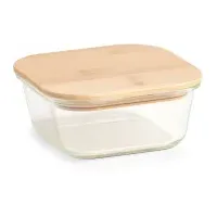 Zeller Vorratsbehälter mit Bambusdeckel transparent 15 x 15 x 6 cm 800 ml