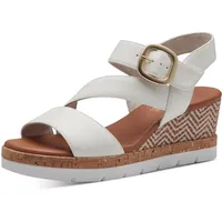 Jana Damen Sandalen mit Keilabsatz Sommer Vegan, Weiß (White), 38 EU