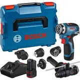 Bosch GSR 12V-35 FC inkl. 4 x Aufsatz + 2 x 3,0 Ah + L-Boxx