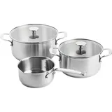 KitchenAid Stainless Steel 5-Teiliges Kochtopfset, Spülmaschinenfest Silber
