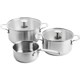 KitchenAid Stainless Steel 5-Teiliges Kochtopfset, Spülmaschinenfest Silber