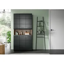 WELLTIME Stauraumschrank FLORENZ 90 x 30 x 185 cm Grau/Schwarz