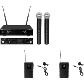 Omnitronic Set UHF-E2 Funkmikrofon-System + 2x BP + 2x Lavaliermikrofon 531.9/534.1MHz