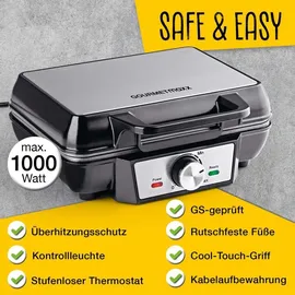 GOURMETmaxx Waffeleisen Waffeln | Silber