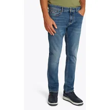 Tommy Hilfiger Gerade Jeans TOMMY JEANS "Scanton Slim", Damen, Gr. 30, Länge 30, blau (denim medium), Denim/Jeans, Obermaterial: 98% Baumwolle, 2% Elasthan, unifarben, slim fit lang, Jeans, Mit Markenlabel aus Leder hinten