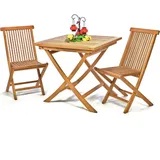 VCM Balkontisch Maße 80x80x75 cm Gartentisch hochwertig Teak Holz Gartenmöbel