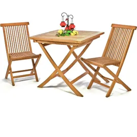 VCM Balkontisch Maße 80x80x75 cm Gartentisch hochwertig Teak Holz Gartenmöbel