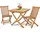 VCM Balkontisch Maße 80x80x75 cm Gartentisch hochwertig Teak Holz Gartenmöbel